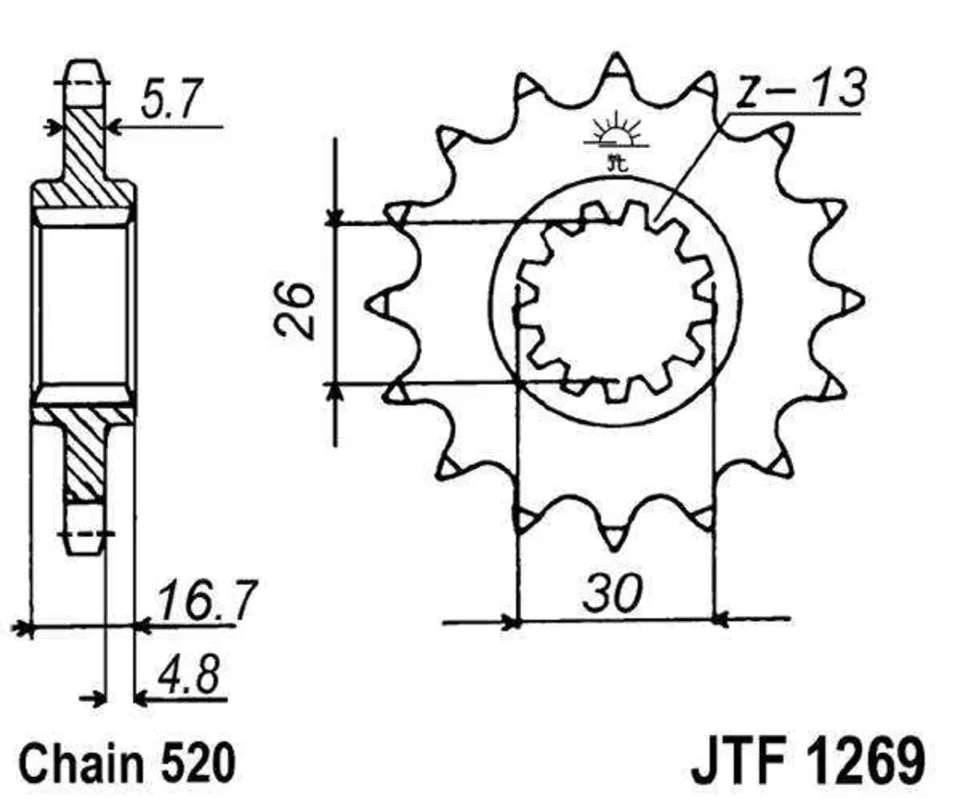 Řetězové kolečko JT JTF 1269-15 15 zubů, 520 Objednat Nyní
