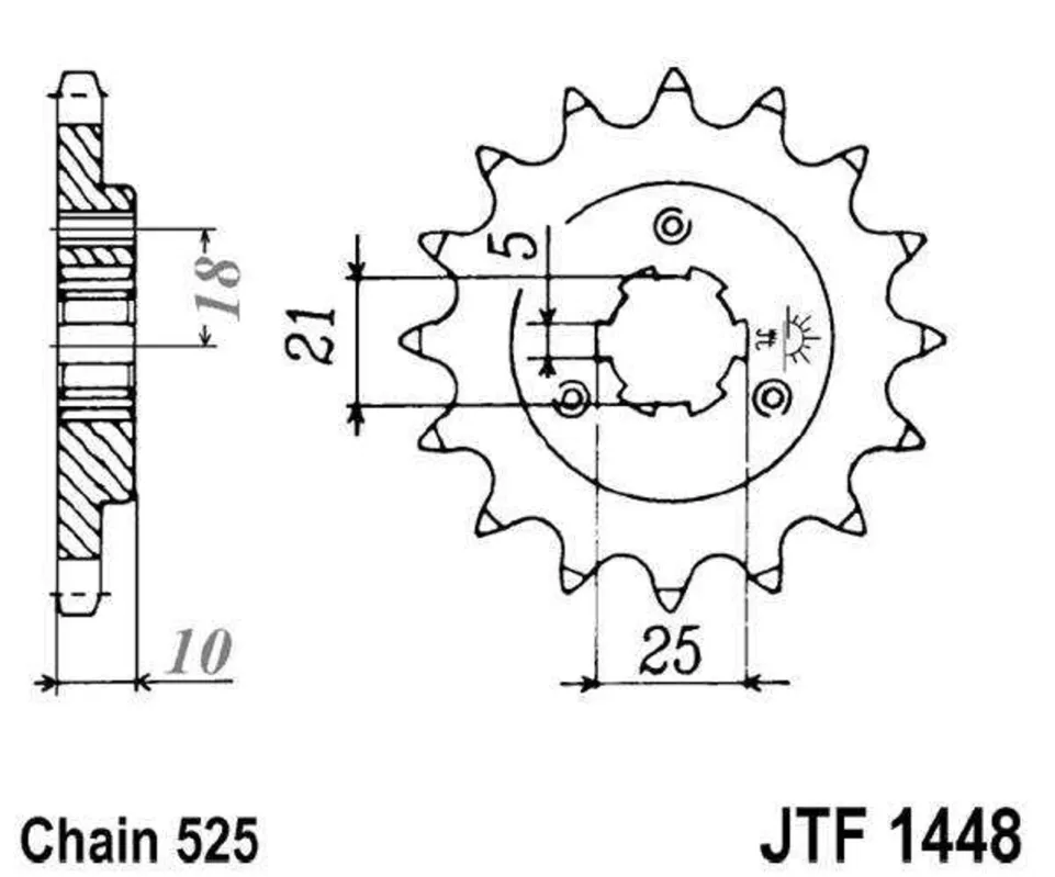 Řetězové kolečko JT JTF 1448-15 15 zubů, 525 Hit Sezóny