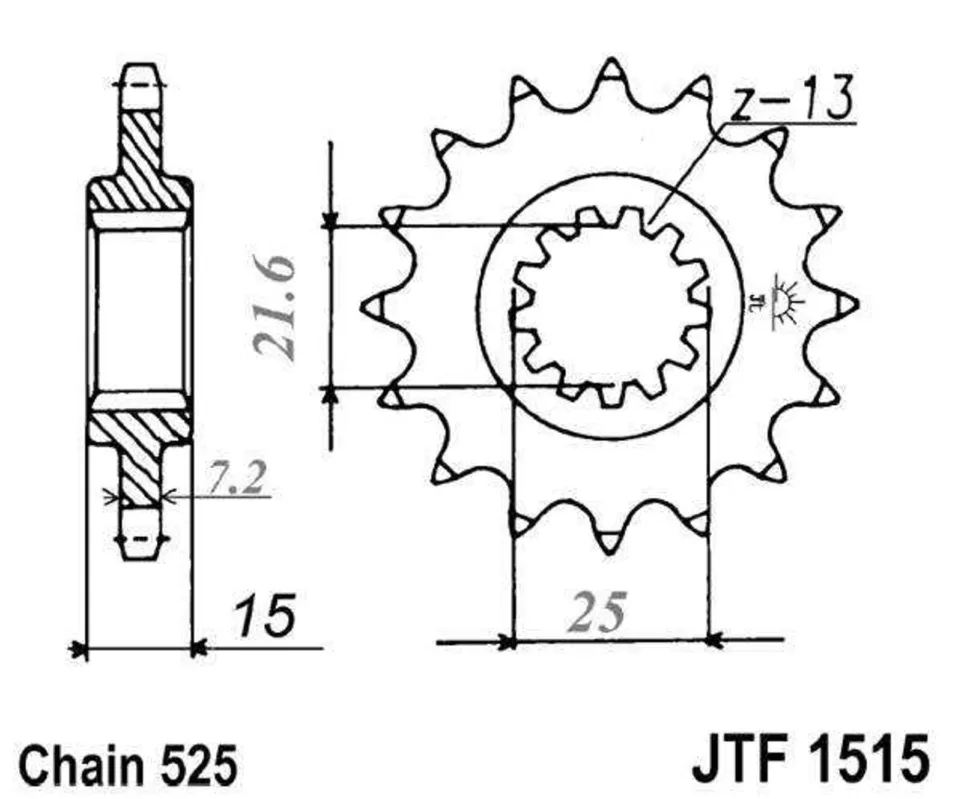 Oblíbený Řetězové kolečko JT JTF 1515-15 15 zubů, 525