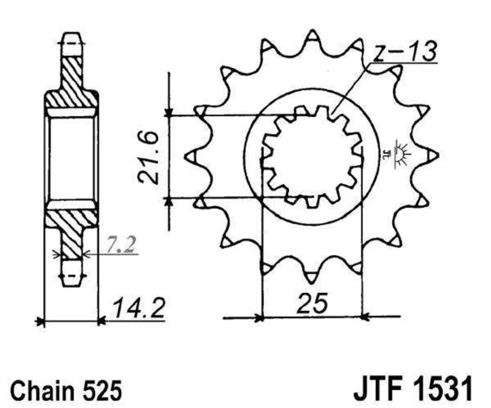 Řetězové kolečko JT JTF 1531-15 15 zubů, 525 Zlevněný