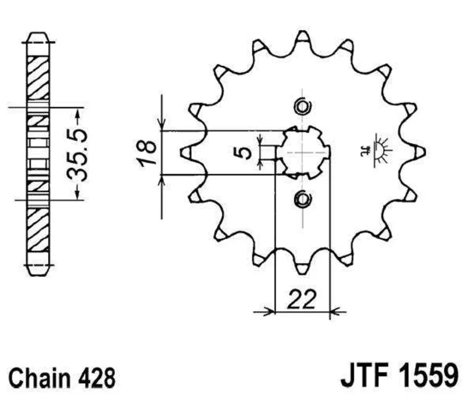 Pouze Dnes Řetězové kolečko JT JTF 1559-14 14 zubů, 428