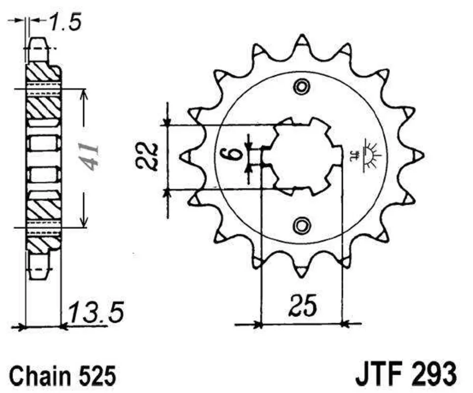 Řetězové kolečko JT JTF 293-15 15 zubů, 525 Časově Omezené
