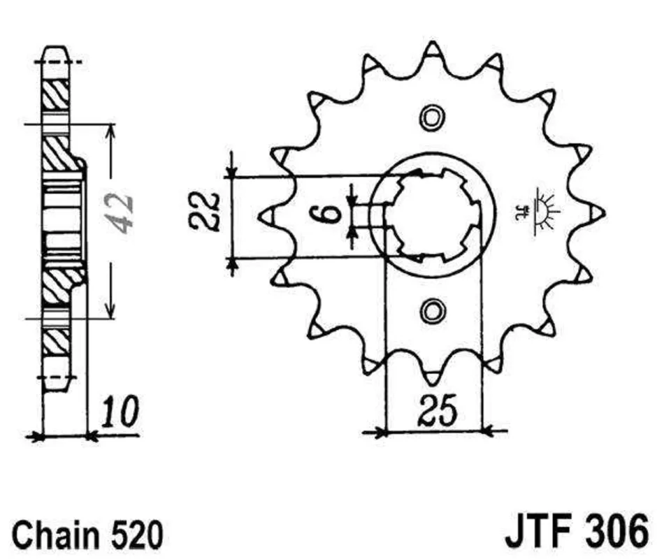 Objednat Nyní Řetězové kolečko JT JTF 306-15 15 zubů, 520