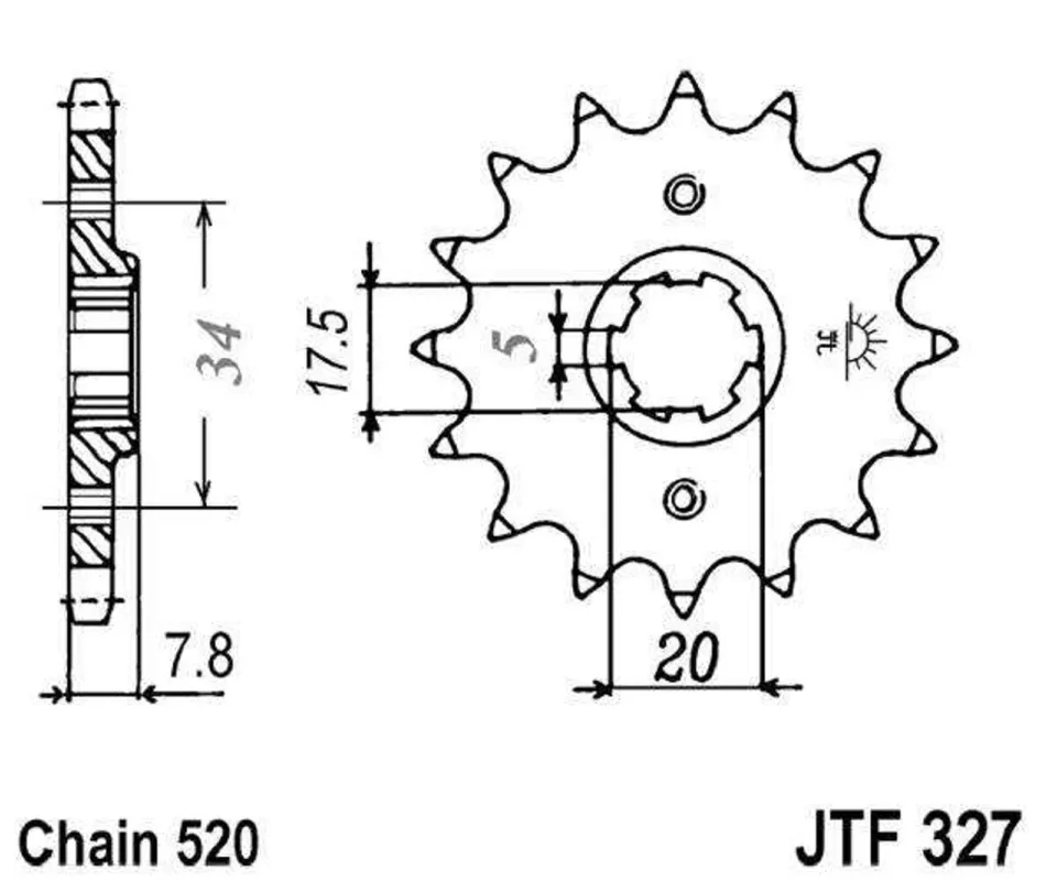 Pouze Dnes Řetězové kolečko JT JTF 327-13 13 zubů, 520
