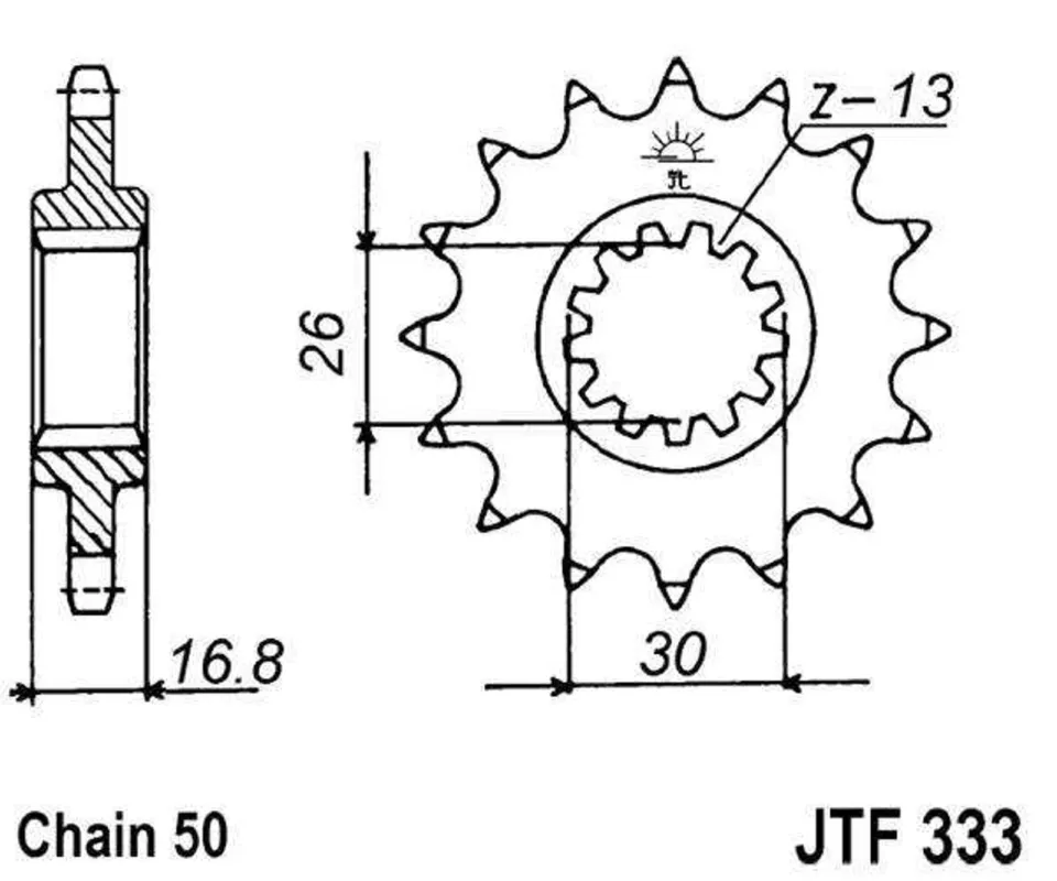 Kup Teď Řetězové kolečko JT JTF 333-16RB 16 zubů, 530