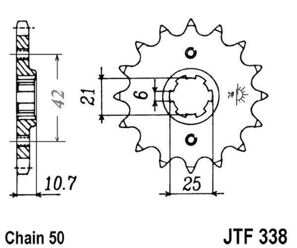 Pouze Dnes Řetězové kolečko JT JTF 338-16 16 zubů, 530