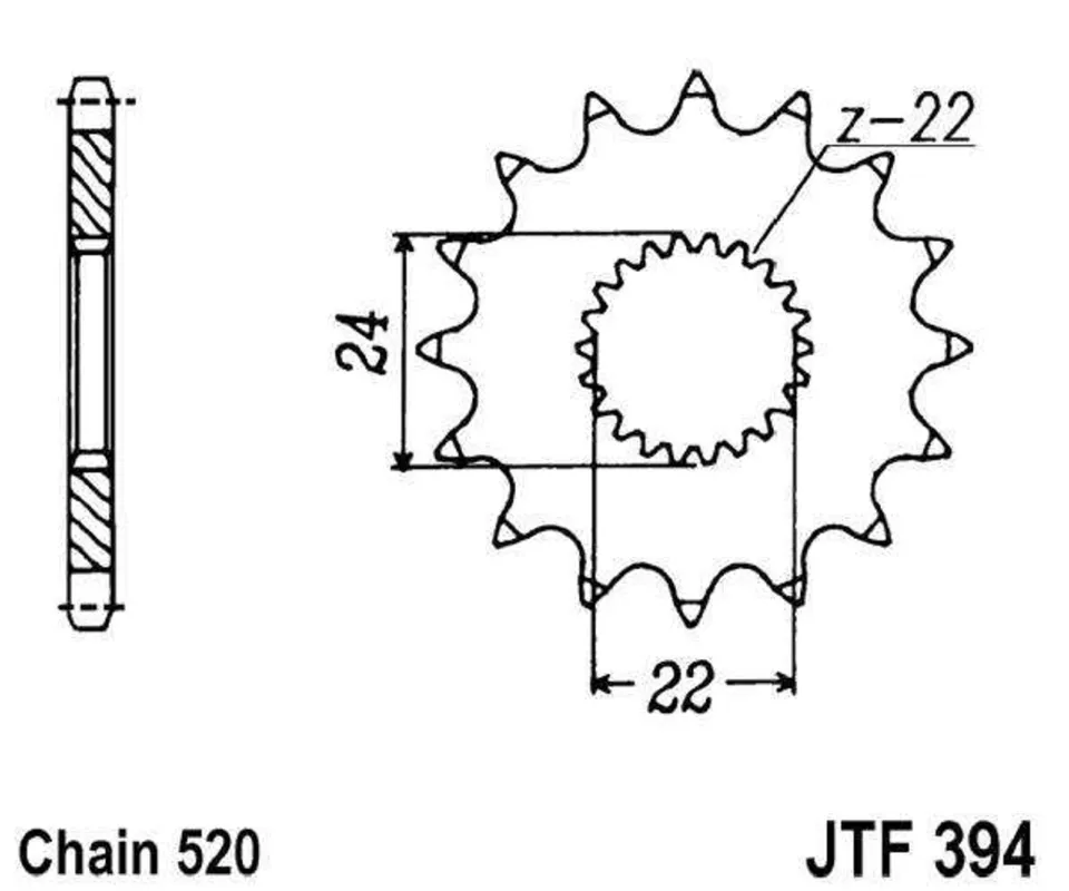 Nejprodávanější Řetězové kolečko JT JTF 394-17 17 zubů, 520