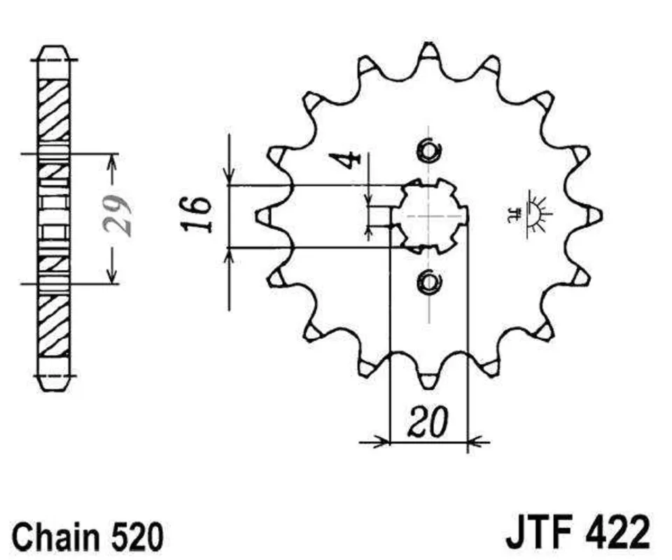 Levný Řetězové kolečko JT JTF 422-12 12 zubů, 520