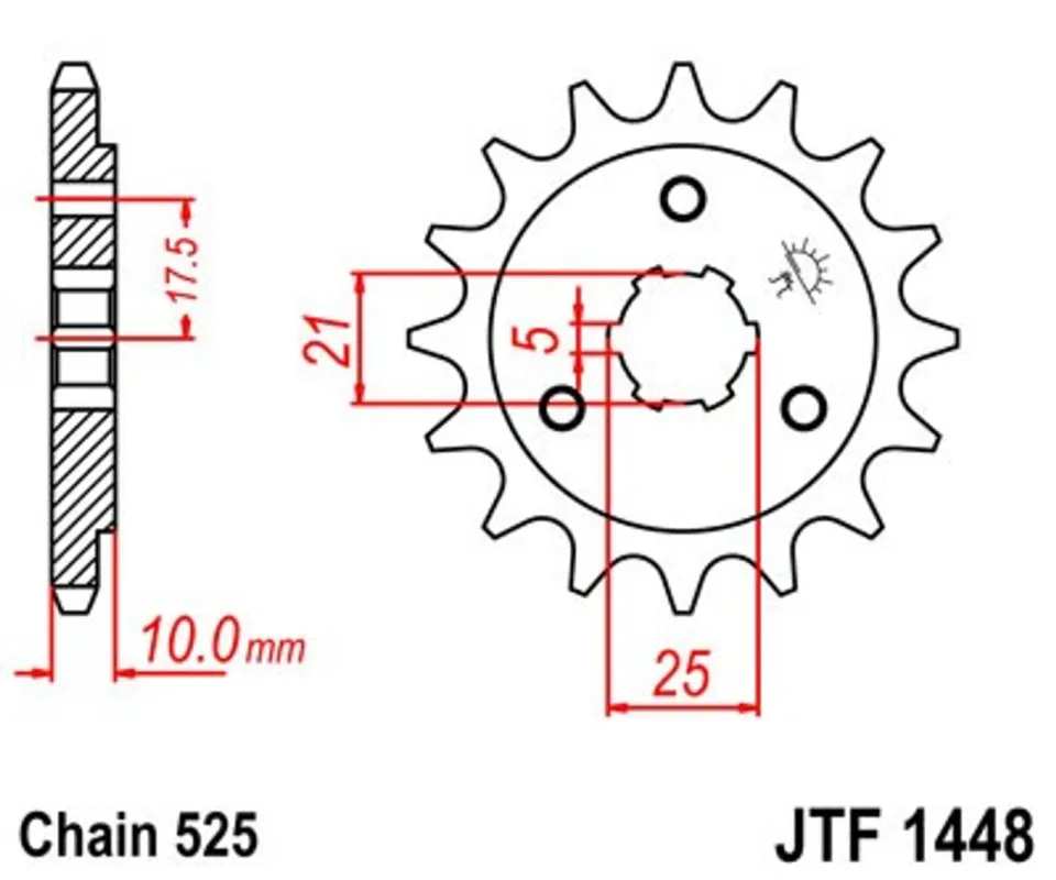 Cenová Bomba Řetězové kolečko JT JTF 1448-13 13 zubů, 525