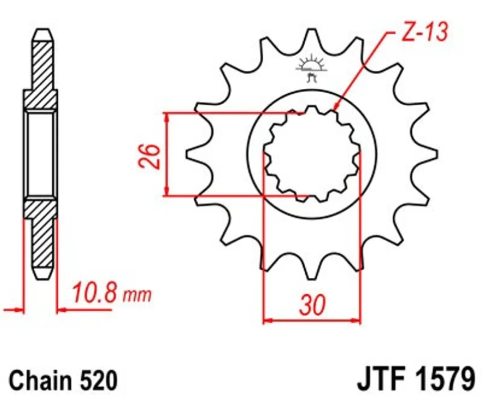 Časově Omezené Řetězové kolečko JT JTF 1579-17 17 zubů, 520
