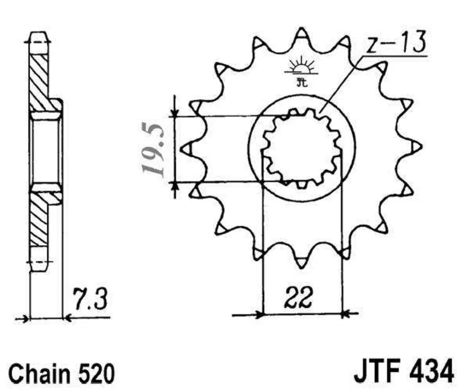 Cenová Bomba Řetězové kolečko JT JTF 434-14 14 zubů, 520