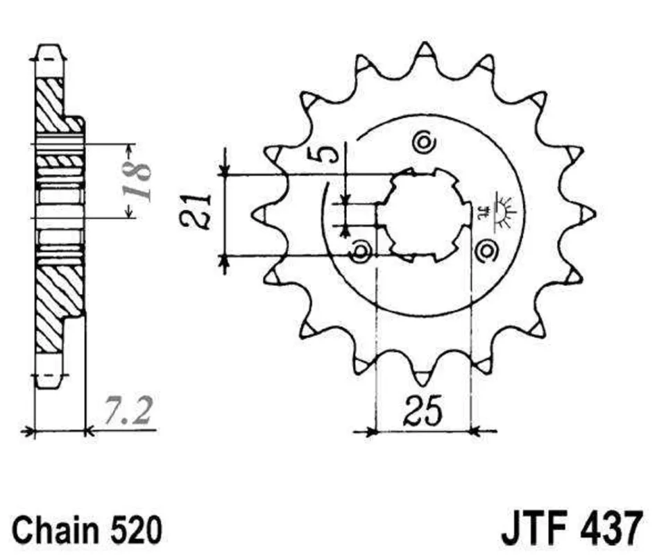 Jen Po Omezenou Doba Řetězové kolečko JT JTF 437-16 16 zubů, 520