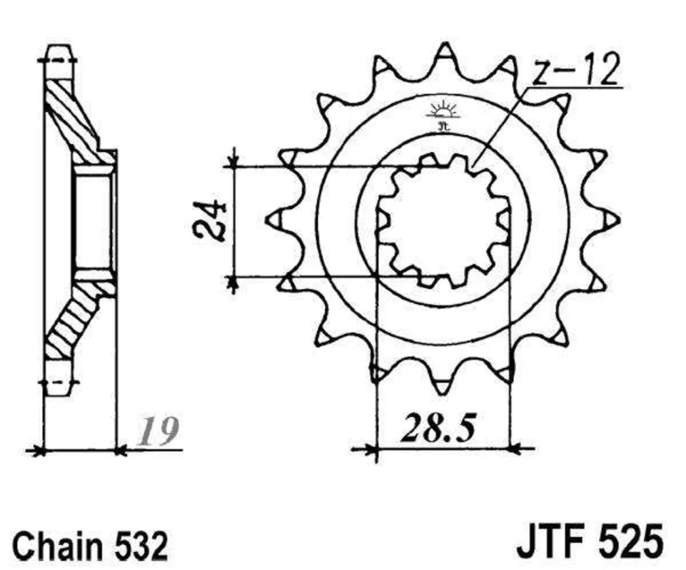 Odeslání Ihned Řetězové kolečko JT JTF 525-17 17 zubů, 532