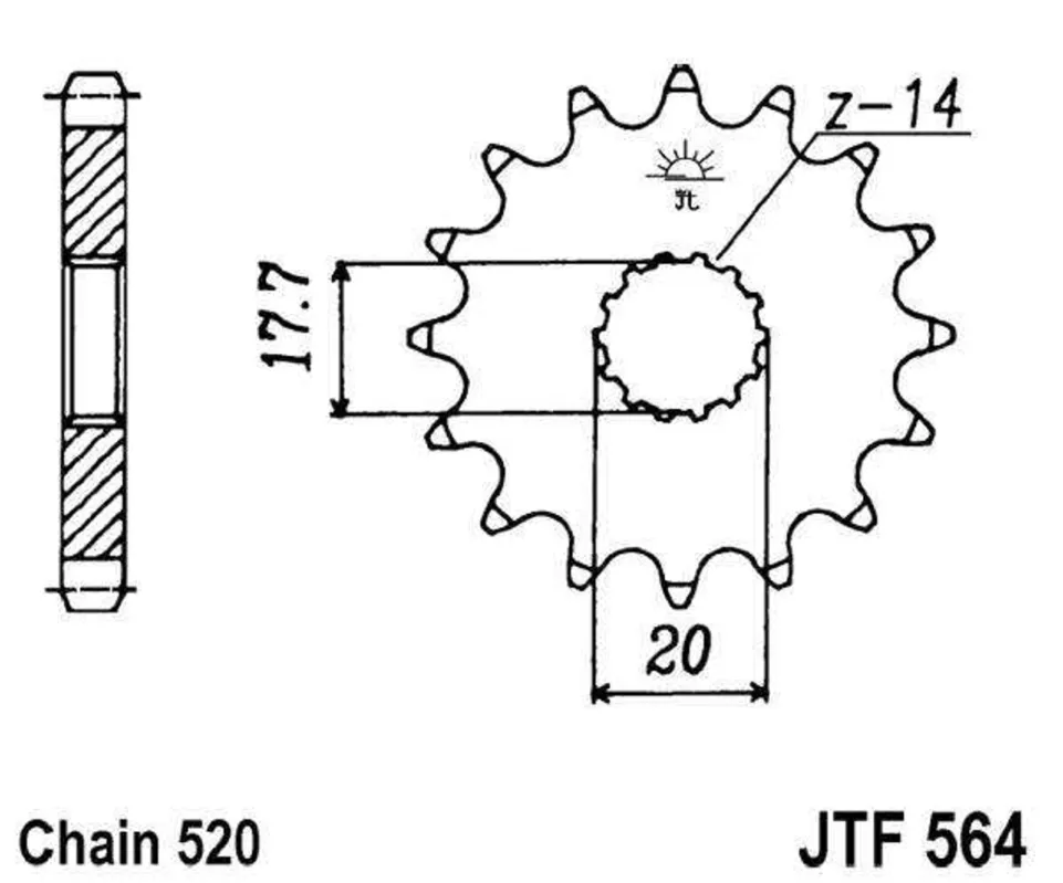 Řetězové kolečko JT JTF 564-13 13 zubů, 520 Akční Cena
