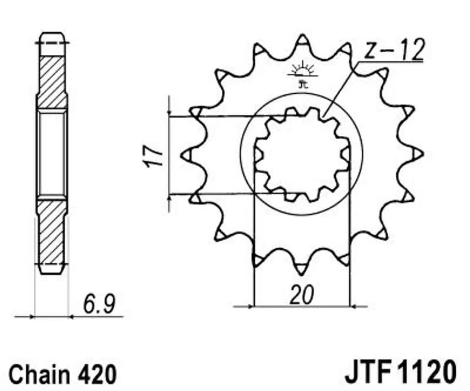 Akce Řetězové kolečko JT JTF 1120-11 11 zubů, 420