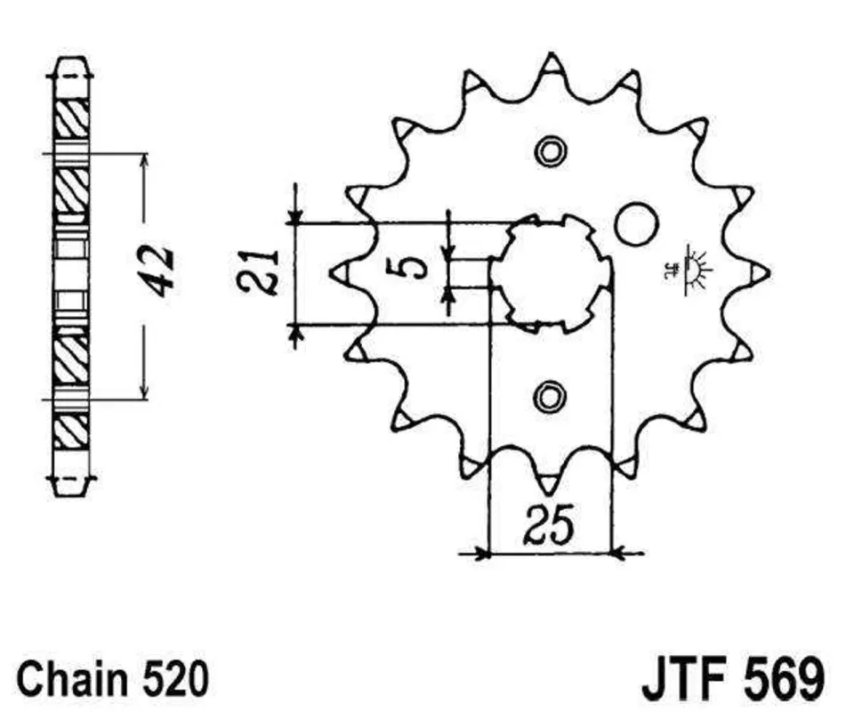Řetězové kolečko JT JTF 569-15 15 zubů, 520 Nová Kolekce