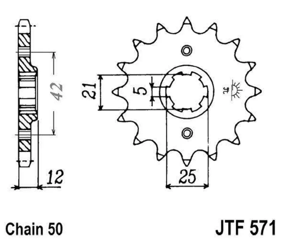 Novinka Řetězové kolečko JT JTF 571-16 16 zubů, 530