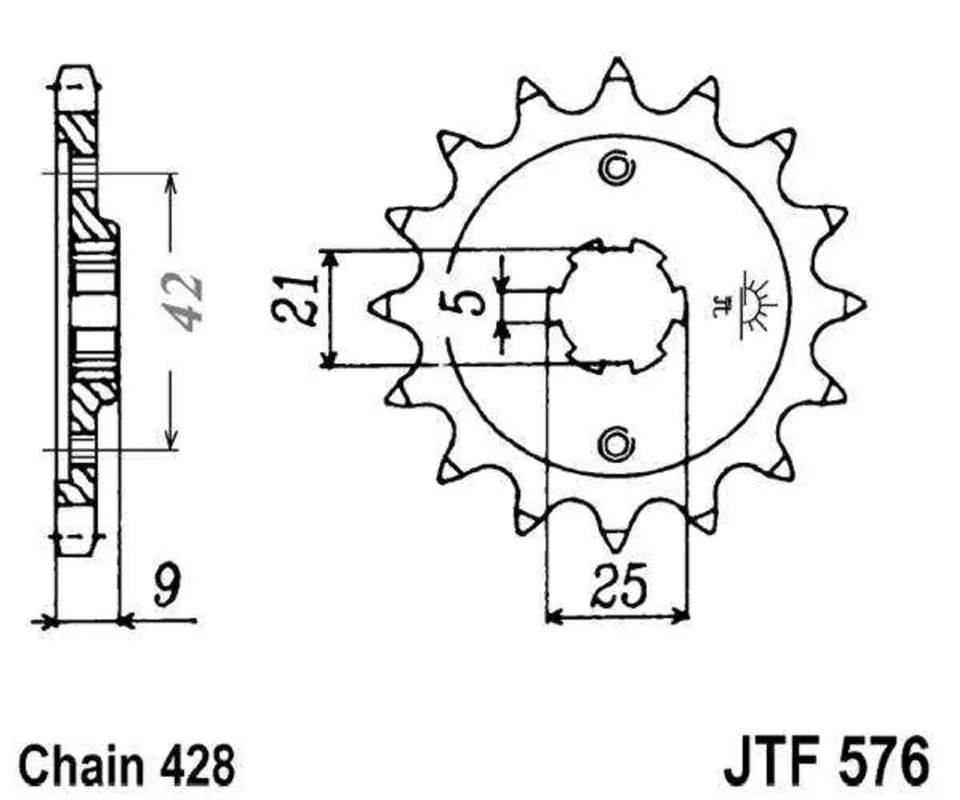 Řetězové kolečko JT JTF 576-19 19 zubů, 428 Bezpečná Platba