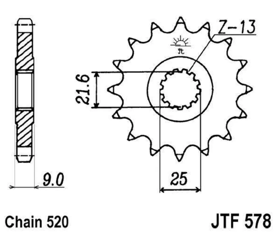 Pouze Dnes Řetězové kolečko JT JTF 578-16 16 zubů, 520