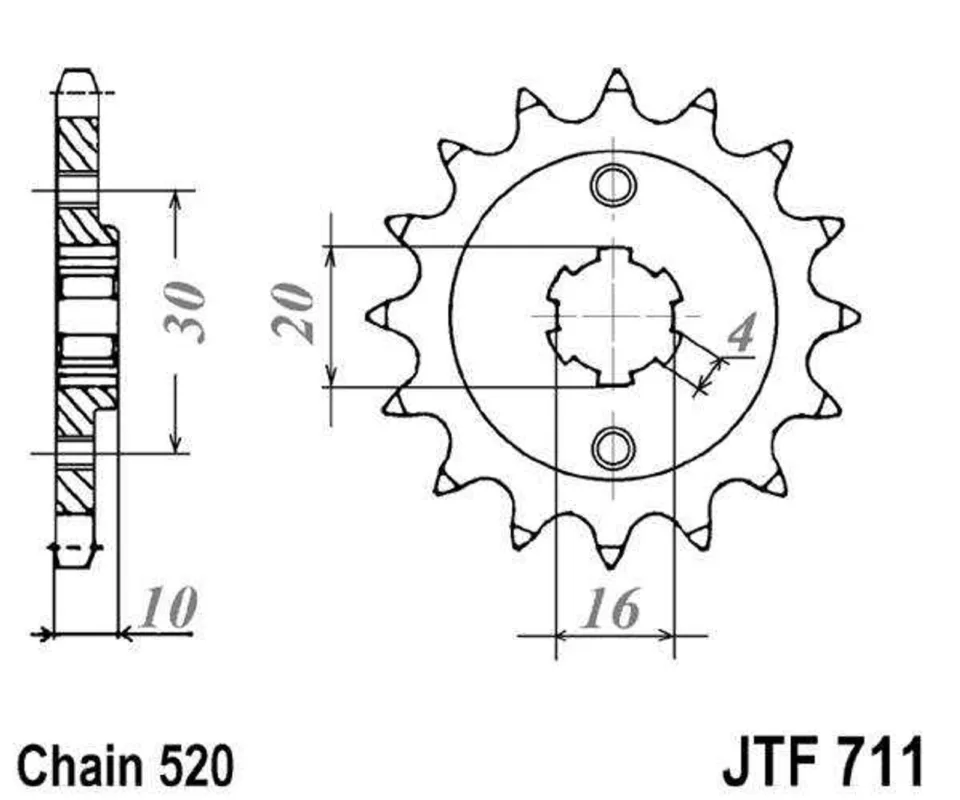 Řetězové kolečko JT JTF 711-13 13 zubů, 520 Nejprodávanější