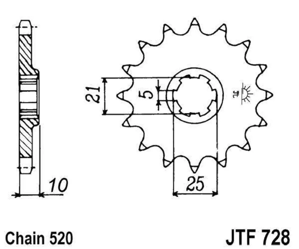 Řetězové kolečko JT JTF 728-15 15 zubů, 520 Výprodej