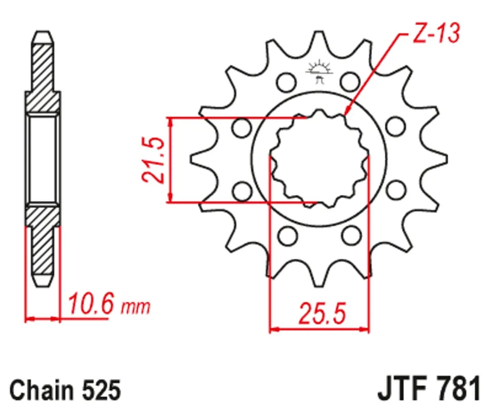 Časově Omezené Řetězové kolečko JT JTF 781-14 14 zubů, 525