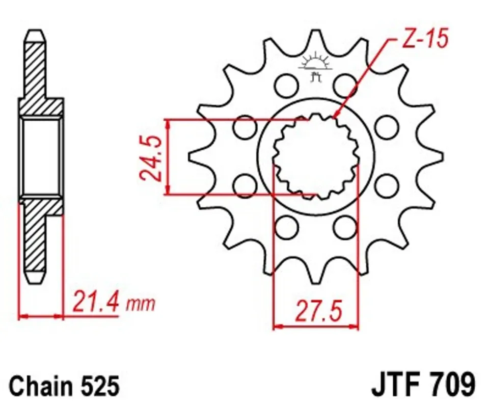 Odeslání Ihned Řetězové kolečko JT JTF 709-17 17 zubů, 525