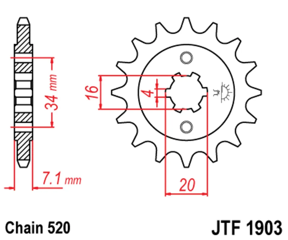 Must-Have Řetězové kolečko JT JTF 1903-15 15 zubů, 520