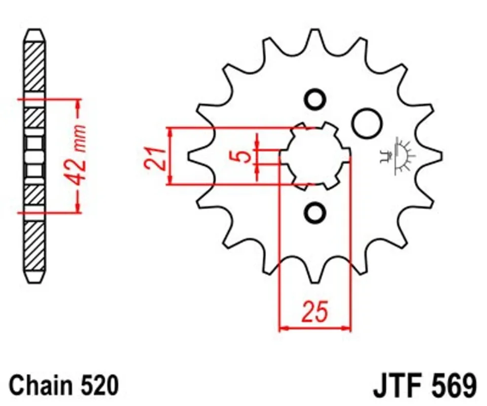 Jen Po Omezenou Doba Řetězové kolečko JT JTF 569-18 18 zubů, 520