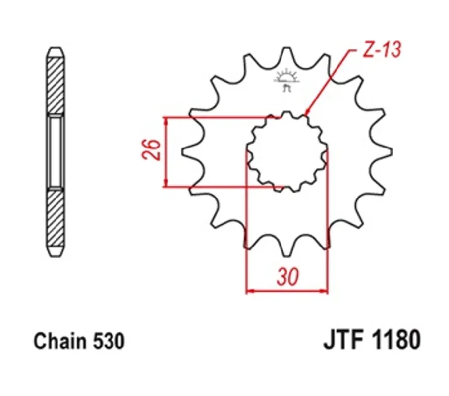 Řetězové kolečko JT JTF 1180-18 18 zubů, 530 Poslední Šance