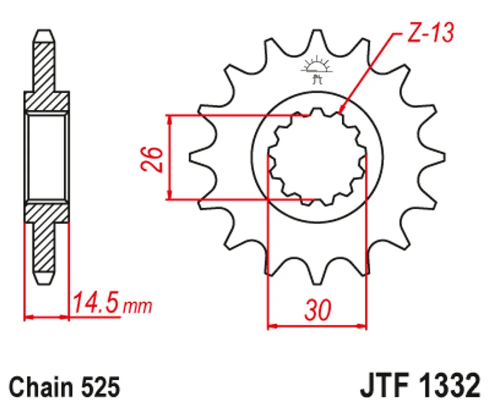 Dokud Zásoby Vydrží Řetězové kolečko JT JTF 1332-15 15 zubů, 525