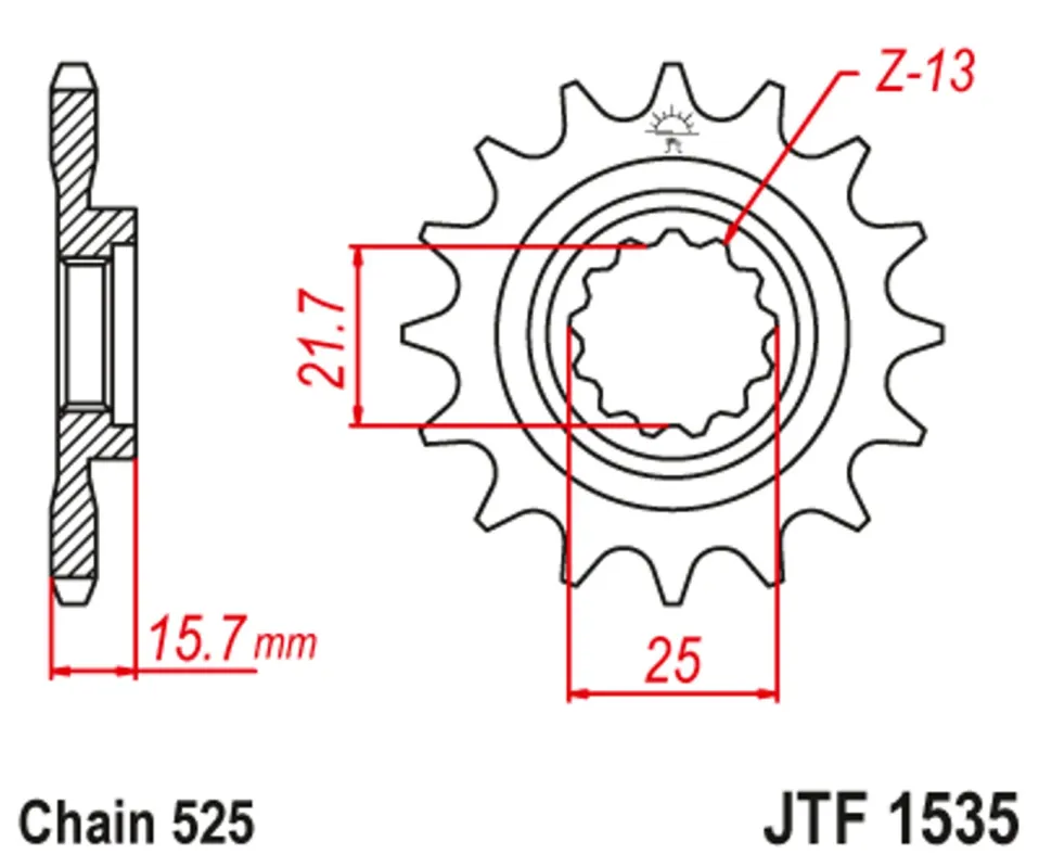 Výprodej Řetězové kolečko JT JTF 1535-15 15 zubů, 525