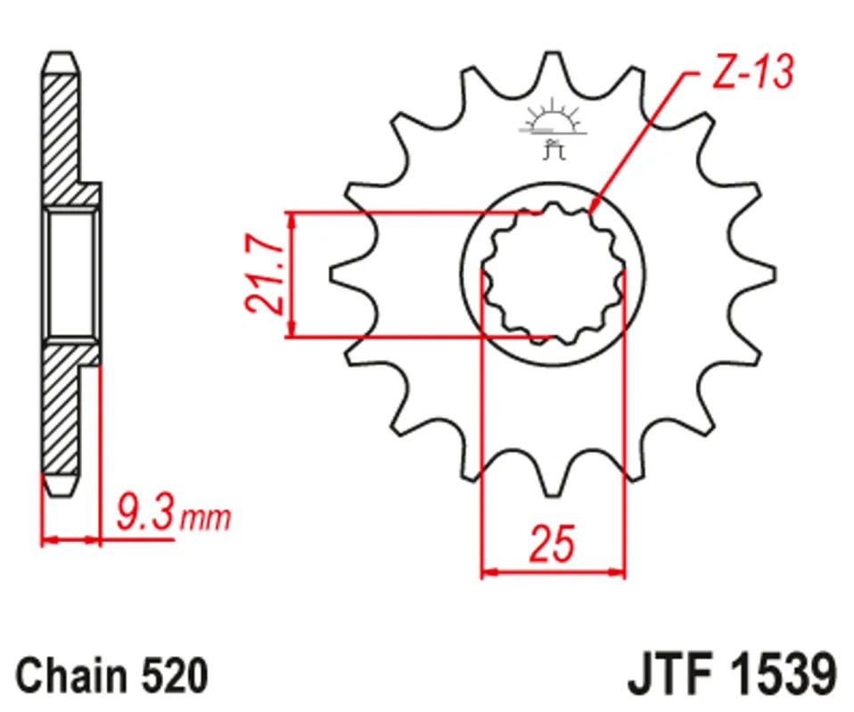 Kup Teď Řetězové kolečko JT JTF 1539-14 14 zubů, 520