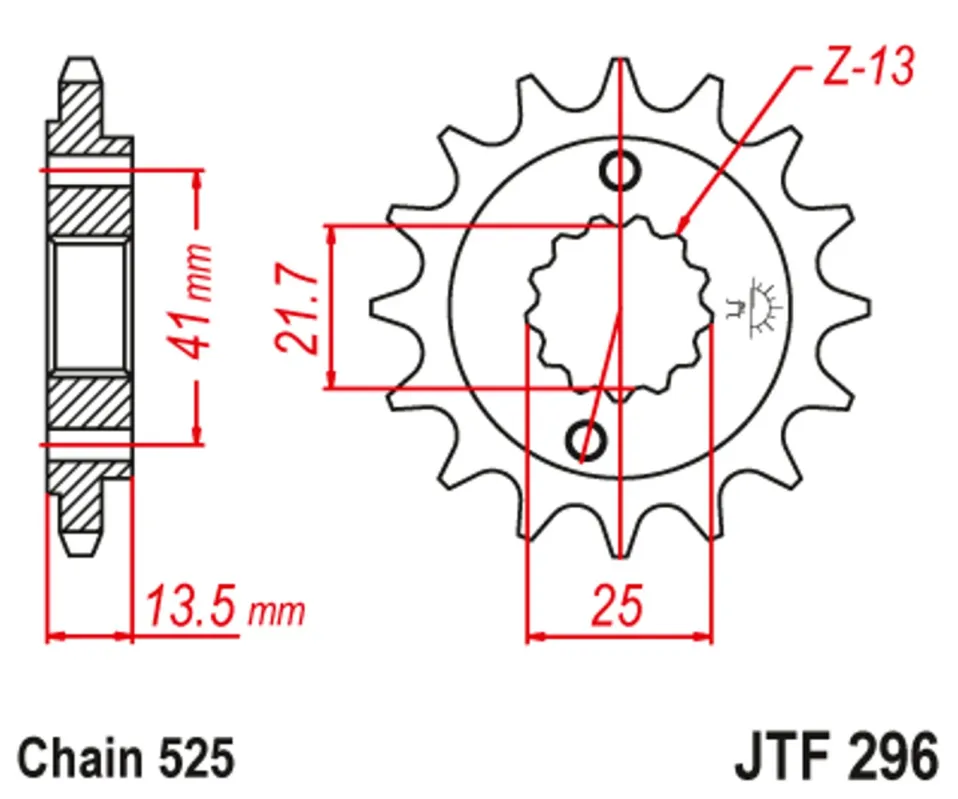 Řetězové kolečko JT JTF 296-16 16 zubů, 525 Bezpečná Platba