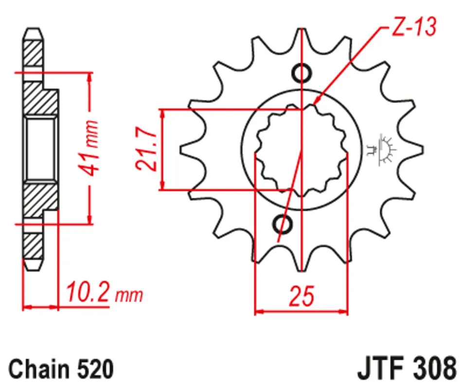 Řetězové kolečko JT JTF 308-15 15 zubů, 520 Levný