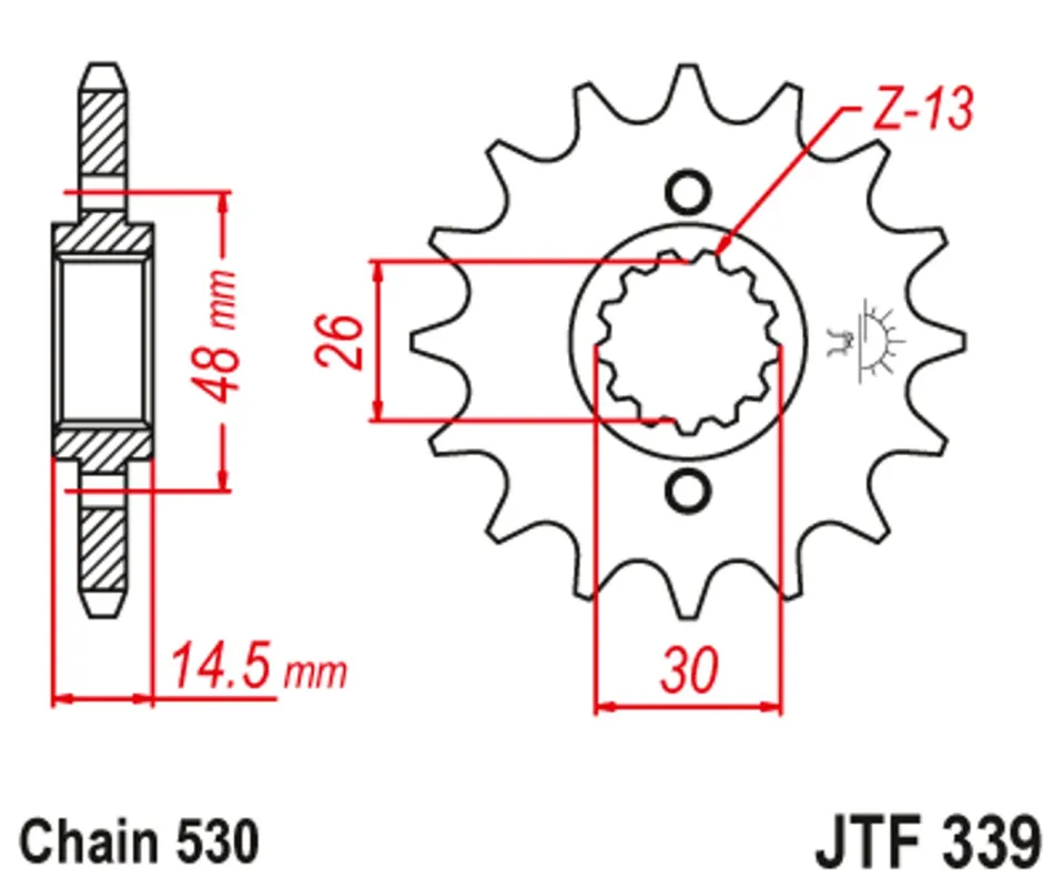Nejlepší Cena Řetězové kolečko JT JTF 339-18 18 zubů, 530