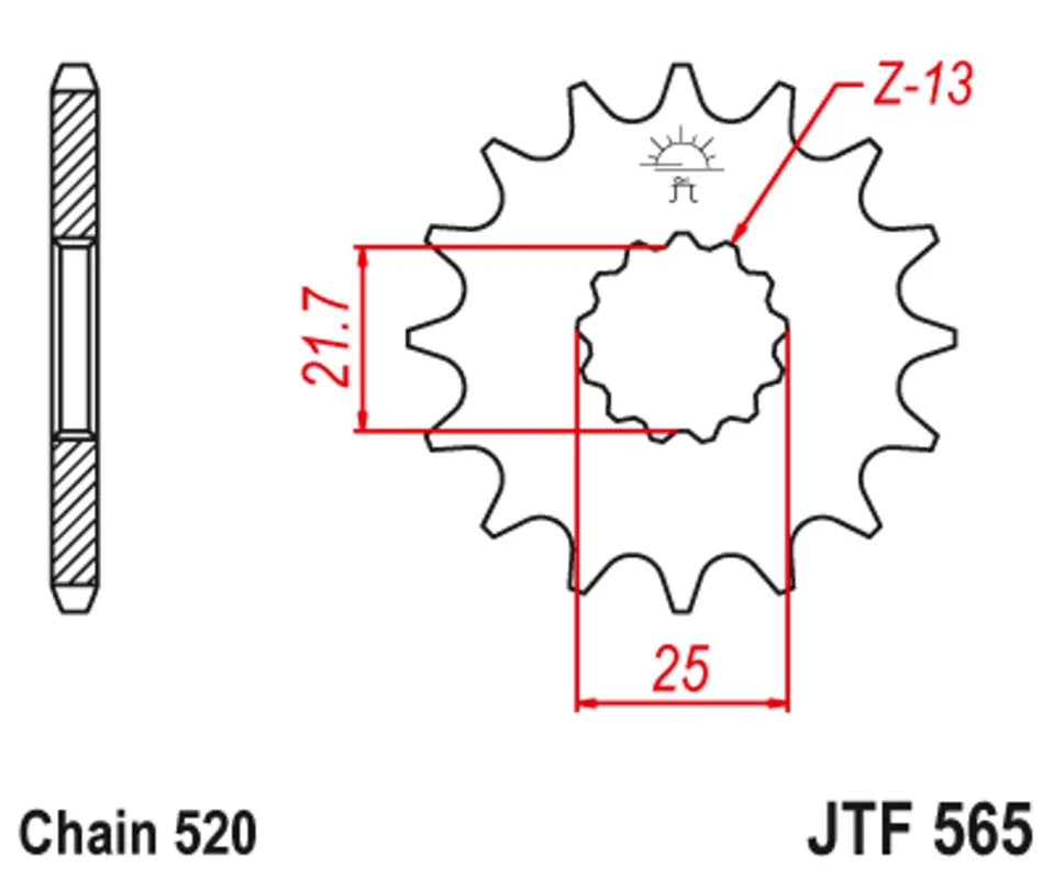 Objednat Nyní Řetězové kolečko JT JTF 565-15 15 zubů, 520