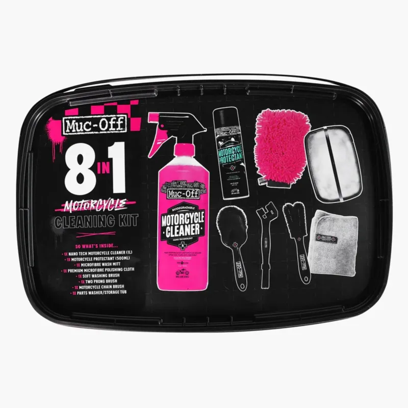 Super Cena Sada pro čištění motocyklů 8 v 1 MUC-OFF 21197
