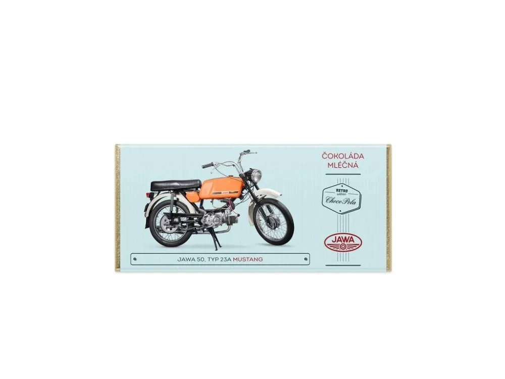 Vysoce Kvalitní JAWA 50, typ 23A MUSTANG, mléčná čokoláda 100 g
