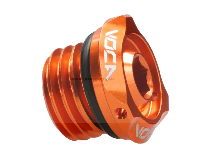 Plnicí zátka oleje VOCA V2 CNC oranžová M16x2 pro Derbi EBE050 D50B0 Nízká Cena