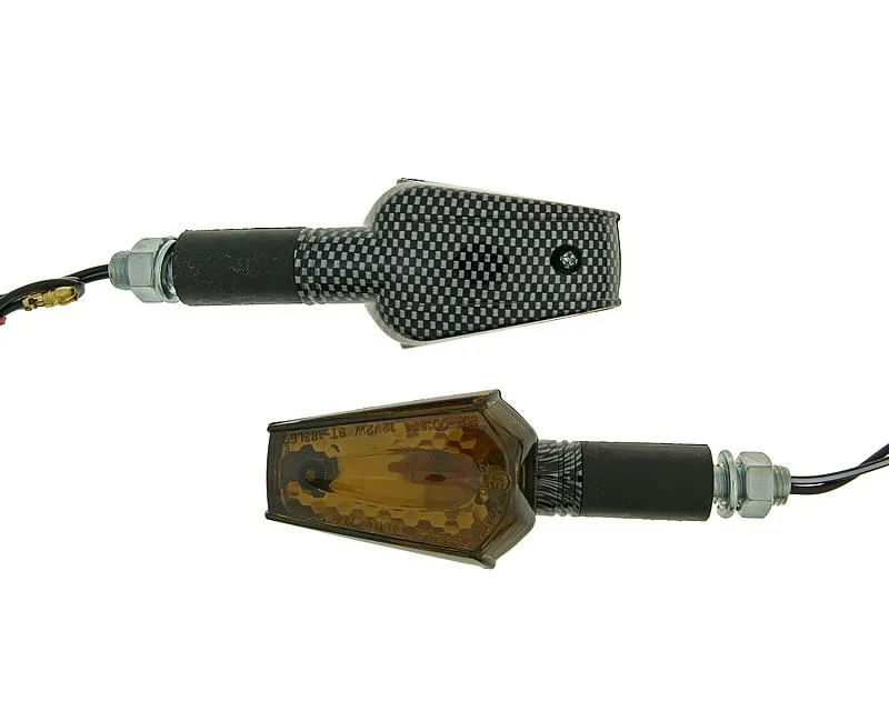 Tovární Cena indicator light set M10 thread carbon look Beamer smoked, long version
