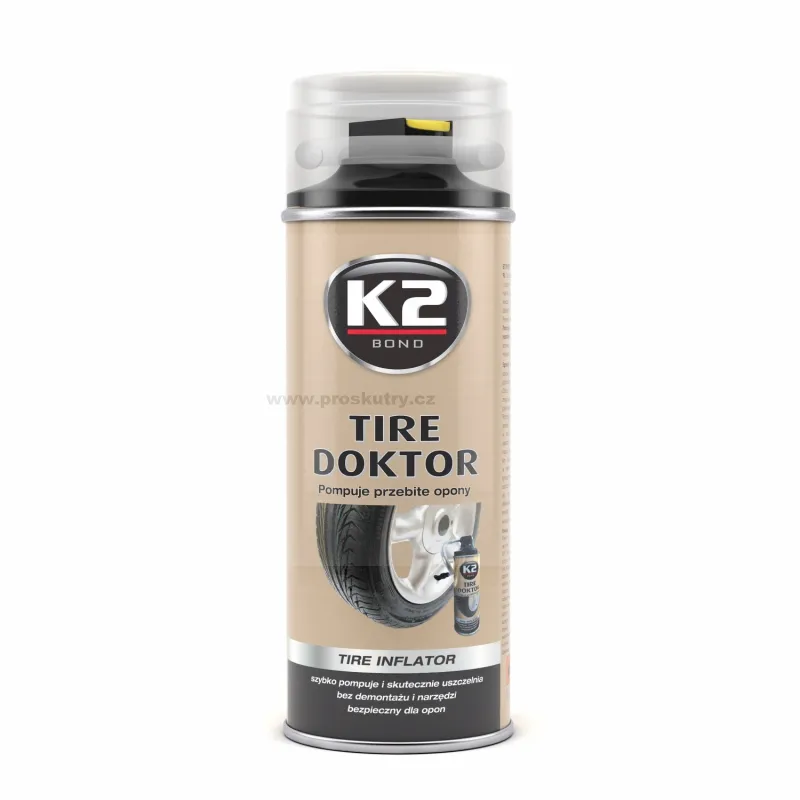Ověřený K2 TIRE DOKTOR Utěsnění pneumatik 400 ml