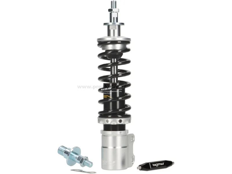 Přední tlumič BGM PRO SC/F1 Sport, 195mm + 205mm, černo/stříbrný pro Vespa PK Finální Výprodej
