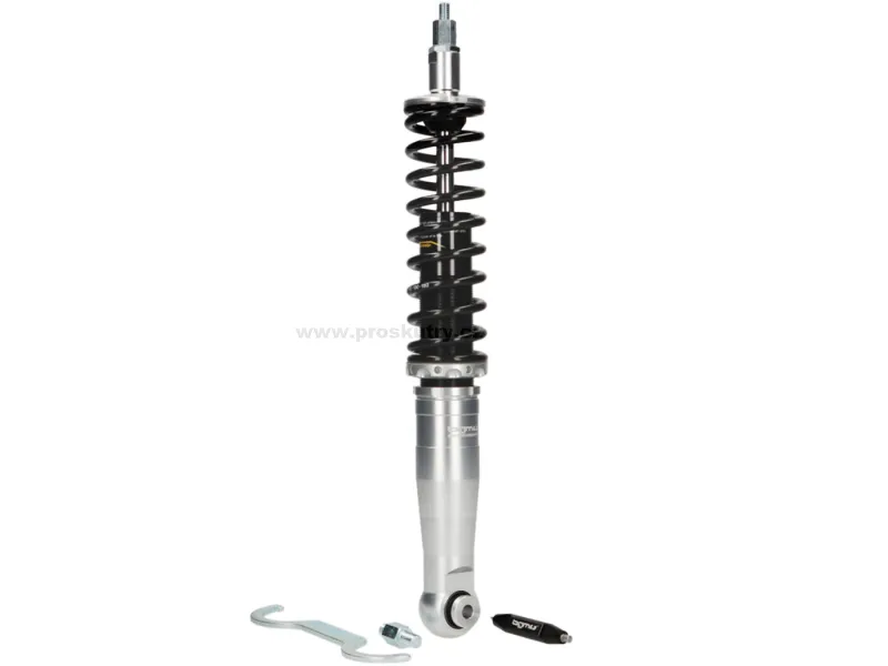 Must-Have Zadní tlumič BGM PRO SC/R1 SPORT, 385mm, černo/stříbrný pro Vespa Wideframe VM1, VM2, VN1, VN2, VB1, VL1, VL2, VL3, GS150